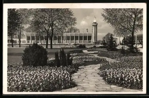 AK Essen, Reichsgartenschau 1938, Der Grosse Blumenhof
