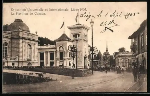 AK Liége, Exposition Universelle et Internationale 1905, Le Pavillon de Canada, Ausstellung