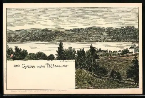 Künstler-AK Hermann Daur: Titisee, Landschaft