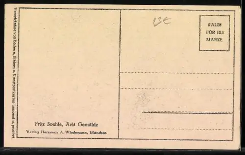 AK An der Pflugschar, Bauer mit Pferdepflug