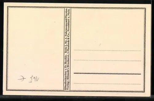 AK zwei grosse Pferde im Geschirr