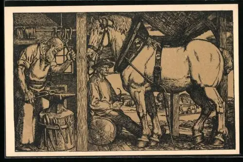 AK Hufschmied bei der Arbeit in der Schmiede