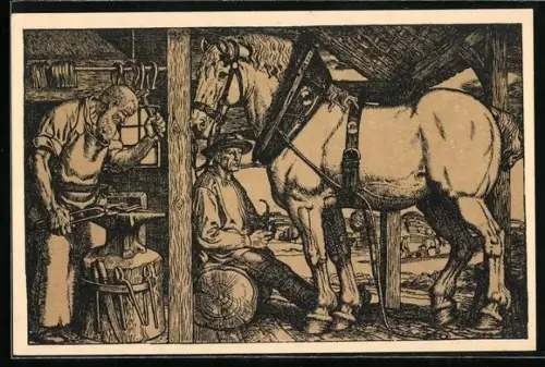 AK Hufschmied bei der Arbeit in der Schmiede