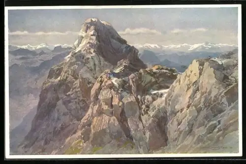 Künstler-AK Edward Harrison Compton: Watzmann, Mittelspitze