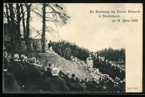AK Friedrichsruh, Die Beisetzung des Fürsten Bismarck 1899