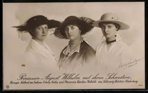 AK Herzogin Adelheid von Sachsen-Coburg-Gotha und Prinzessin Karoline Mathilde von Schleswig-Holstein-Glücksburg