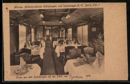 AK Speisewagen der Mitropa