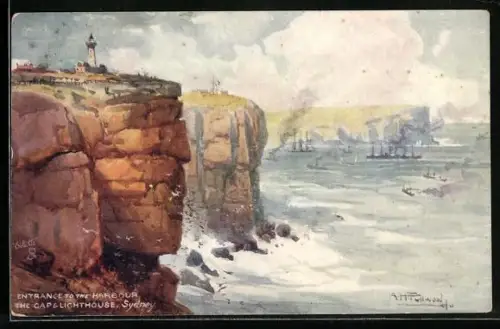 AK Sydney, Entrance to the Harbour, the Gap and Lighthouse