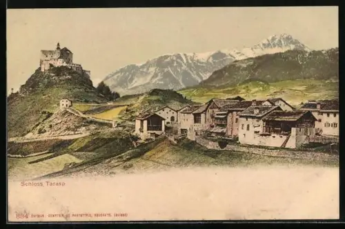 AK Tarasp, Blick auf das Schloss Tarasp