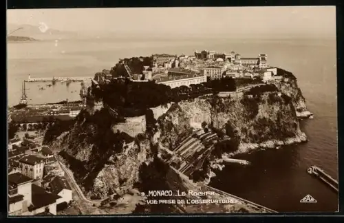 AK Monaco, Le Rocher, Vue prise de l`Observatoire