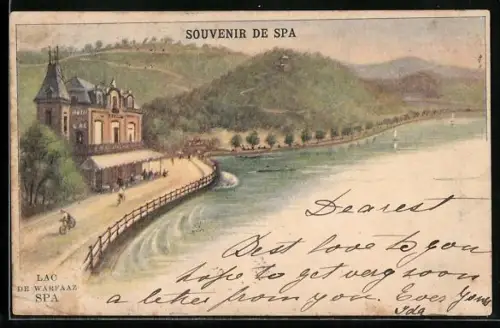 Künstler-AK Spa, Lac de Warfaaz um 1900