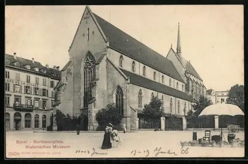 AK Basel, Barfüsserplatz, Historisches Museum
