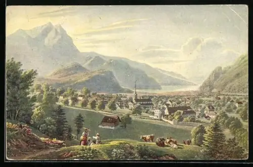 AK Stans, Ortsansicht von Gabriel Lory junior, 1784-1846