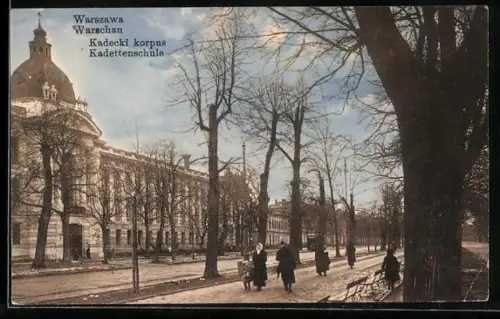 AK Warschau-Warszawa, Kadecki korpus, Strassenpartie an der Kadettenschule