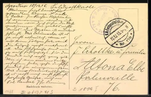 AK Grodno, Njemen mit zerstörter Stadtbrücke