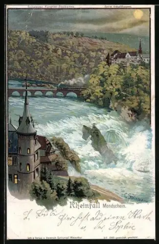 Künstler-AK C. Steinmann Nr. 2169: Schaffhausen, Rheinfall