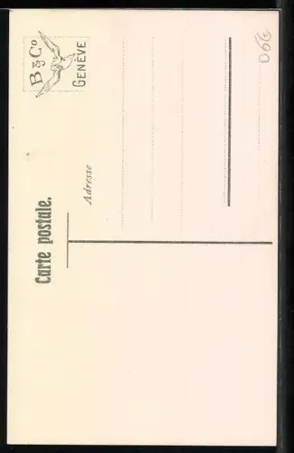 AK Junge Frau in Schweizer Tracht beim Häkeln