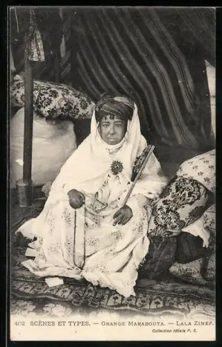 AK Algerie, arabische Volkstypen, Grande Marabouta, Lala Zinep