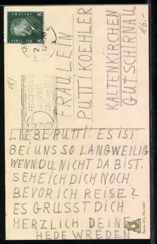 AK Elfe am Stein mit einem Feuersalamander