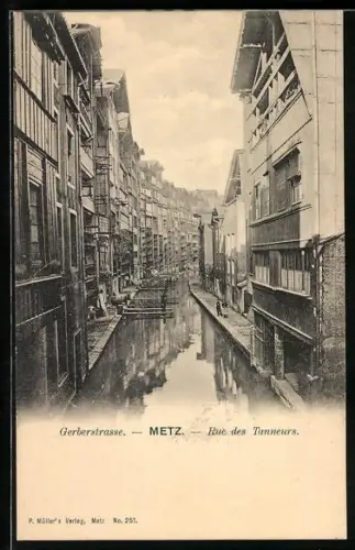 AK Metz, Gerberstrasse mit Anwohnern