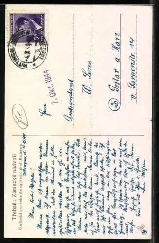 Künstler-AK Trebon, Zámecké nadvori