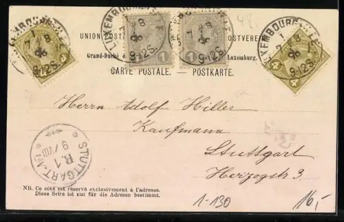 AK Luxemburg, Adolph I. Grossherzog von Luxemburg und Herzog von Nassau, Stadtpanorama