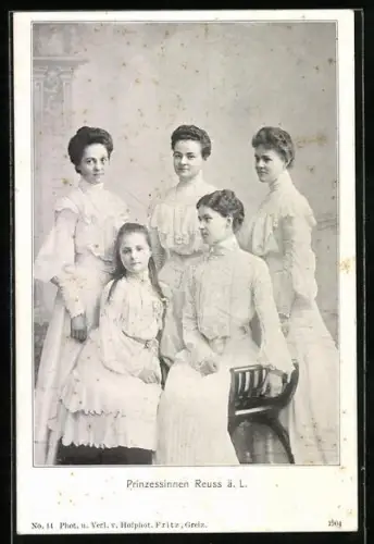 AK Gruppenbild der Prinzessinnen Reuss ä. L.