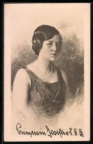 Künstler-AK Prinzessin Josefa von Sachsen-Coburg-Gotha im Porträt