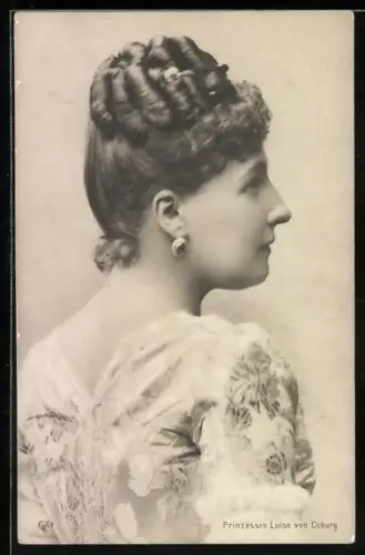 AK Prinzessin Luise von Sachsen-Coburg-Gotha mit Hochsteckfrisur
