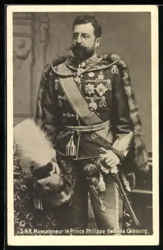 AK Prinz Philippe von Sachsen-Coburg-Gotha in Festtagsuniform