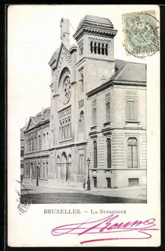 AK Brüssel / Bruxelles, La Synagogue, Judaika