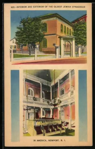 AK Newport, RI, Interior and Exterior of the oldest jewish Synagogue