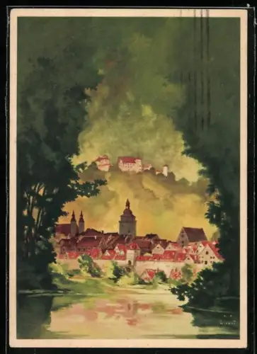 Künstler-AK Jupp Wiertz: Tourismus-Werbung Visitez les vieilles Villes Allemandes