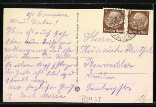 AK Ost-Dievenow, Partie an der Promenade