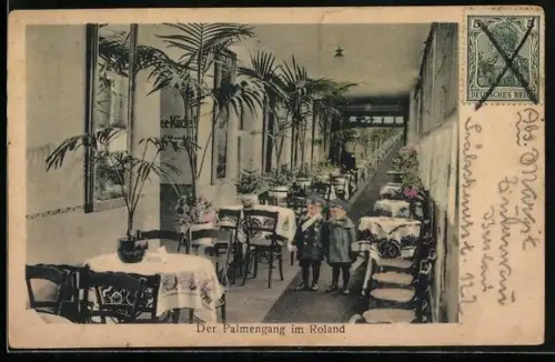 AK Breslau, Palmengang im Gasthaus Roland, Inh. Ferd. Moeller