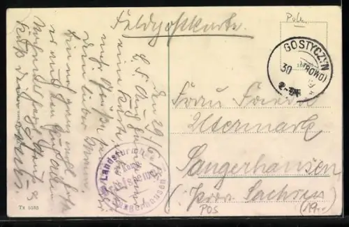 AK Kalisch, Das ausgebrannte Rathaus 1915