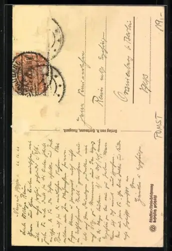 Künstler-AK Naugard, Partie am Rathaus