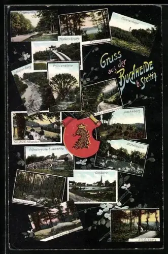 AK Stettin, Töpfers Grotte, Blocksberg, Clebow, Flönebrücke