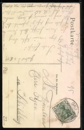 AK Grabow /N. M., Balczinsky`s Gasthof, Ortsansicht vom Feld aus