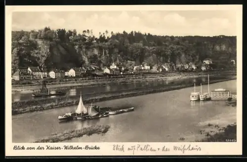 AK Pallien, Blick von der Kaiser-Wilhelm-Brücke