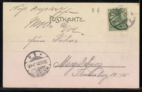 AK Trier, Kaiserpalast im Winter