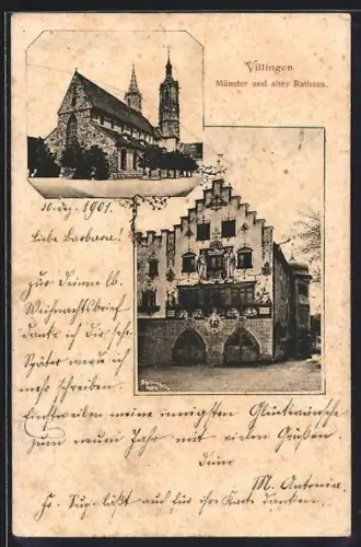 AK Villingen / Baden, Münster, altes Rathaus
