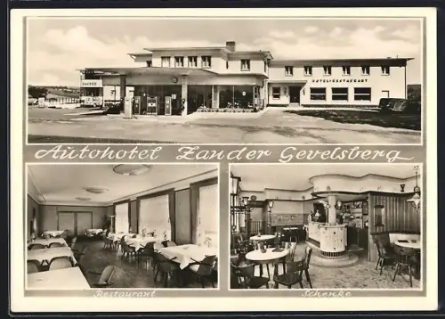 AK Gevelsberg, Raststätte Autohotel Zander, Innenansichten Restaurant und Schenke