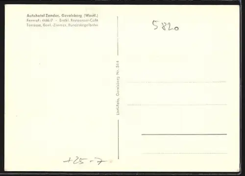 AK Gevelsberg, Raststätte Autohotel Zander, Innenansichten Restaurant und Schenke