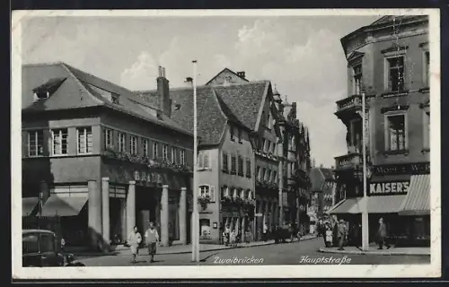 AK Zweibrücken, Hauptstrasse, Geschäft Kaiser`s