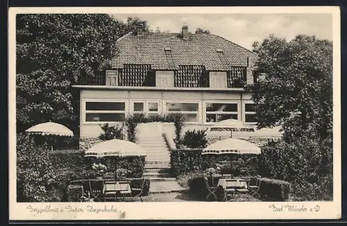 Passepartout-Lithographie Bad Münder, Berggasthaus und Pension Ziegenbaude