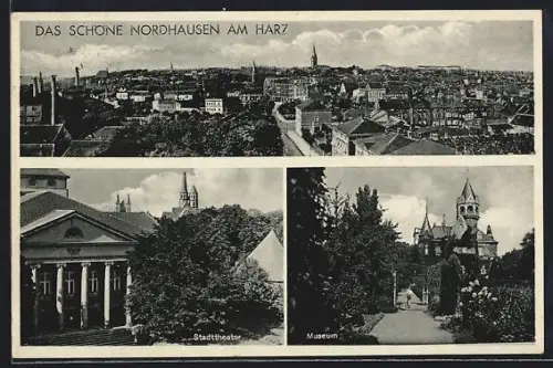 AK Nordhausen am Harz, Stadttheater, Museum