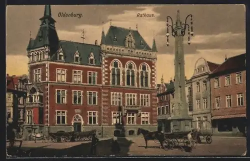 AK Oldenburg / O., Partie am Rathaus