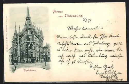 AK Oldenburg / O., Strassenecke am Rathaus