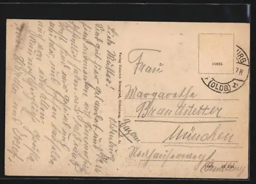 AK Oldenburg i. Gr., Schlossplatz, Peter Friedrich Ludwig-Denkmal